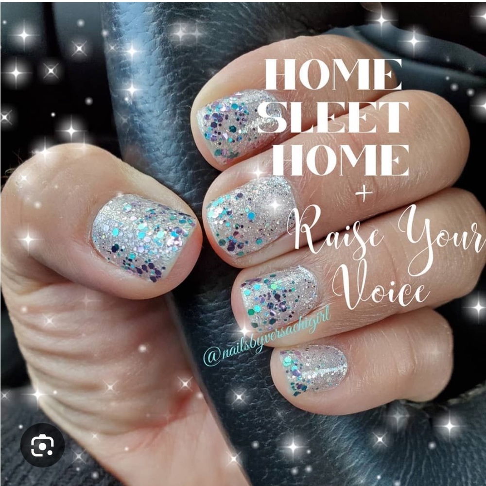 *Retired* Color Street: Raise Your Voice | Purple Aqua Glitter Clear Party Blue - Picture 2 of 9